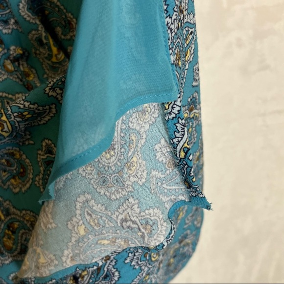 J.Crew Paisley Puff Sleeve Button Front Long Dress 6 Girly Boho Prairie Romantic - Picture 3 of 8